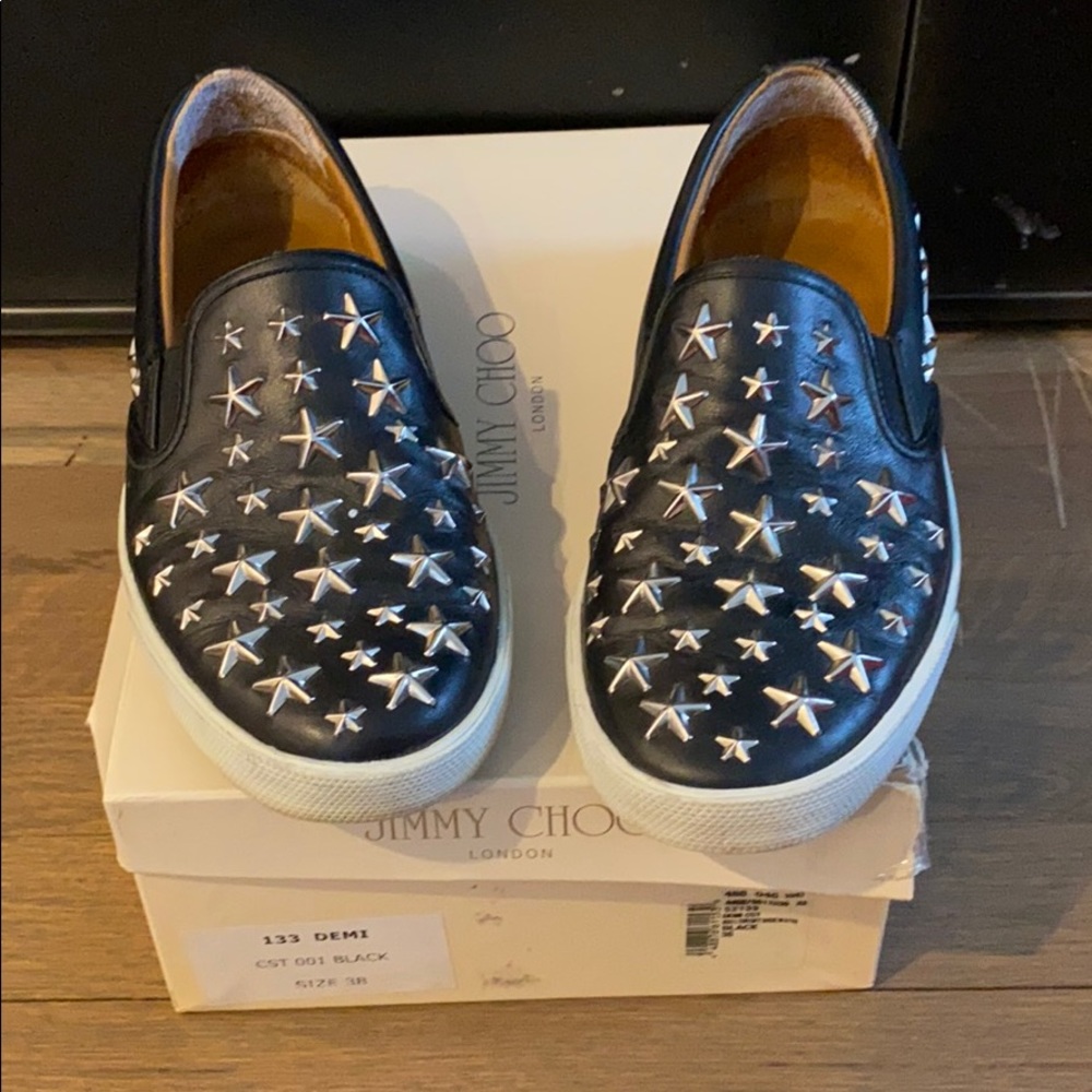 100% Authentic Jimmy Choo Studded Star Sneakers